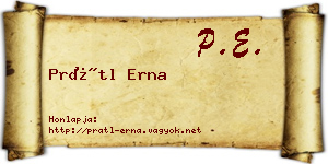 Prátl Erna névjegykártya